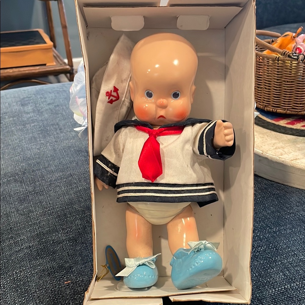 Vintage Sailor Doll with Blue Shoes